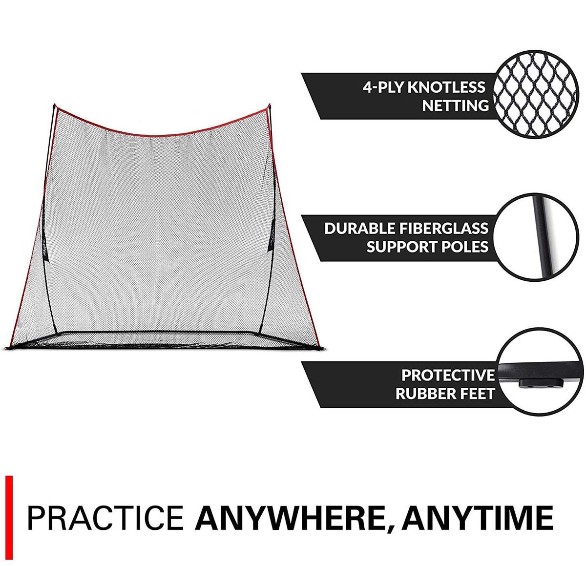 Golf Training Net Portable Golf Folding Practice Hitting Cage Swing  ( (4)